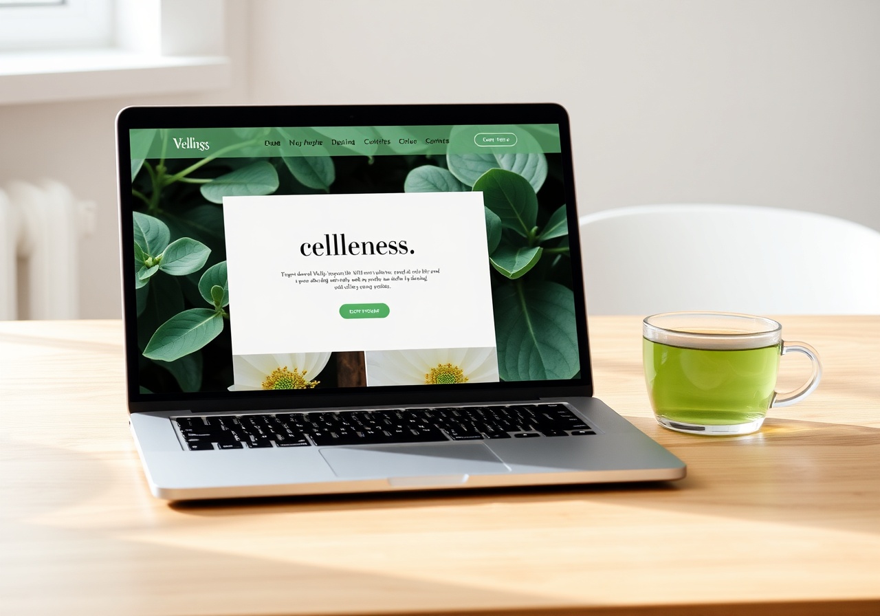 Clean, minimalist website UI mockup with soft shadows and ample whitespace