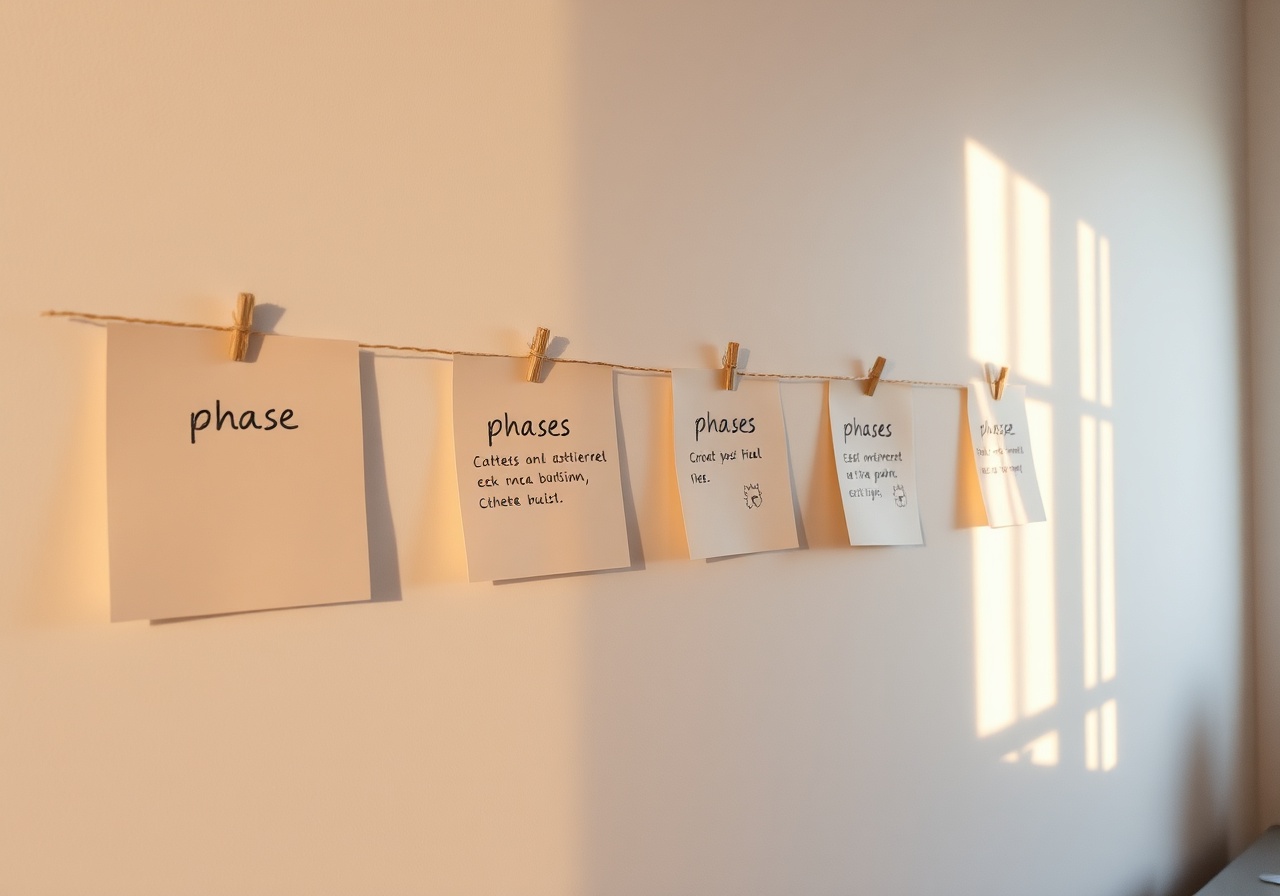 A visual timeline overview of the five-phase creative process